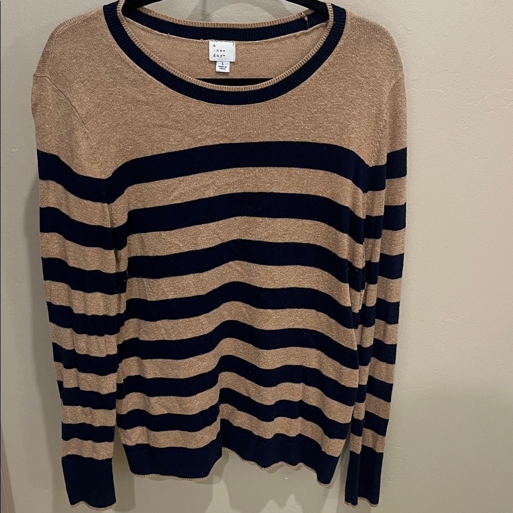 A New Day Tan and Black Striped Knit